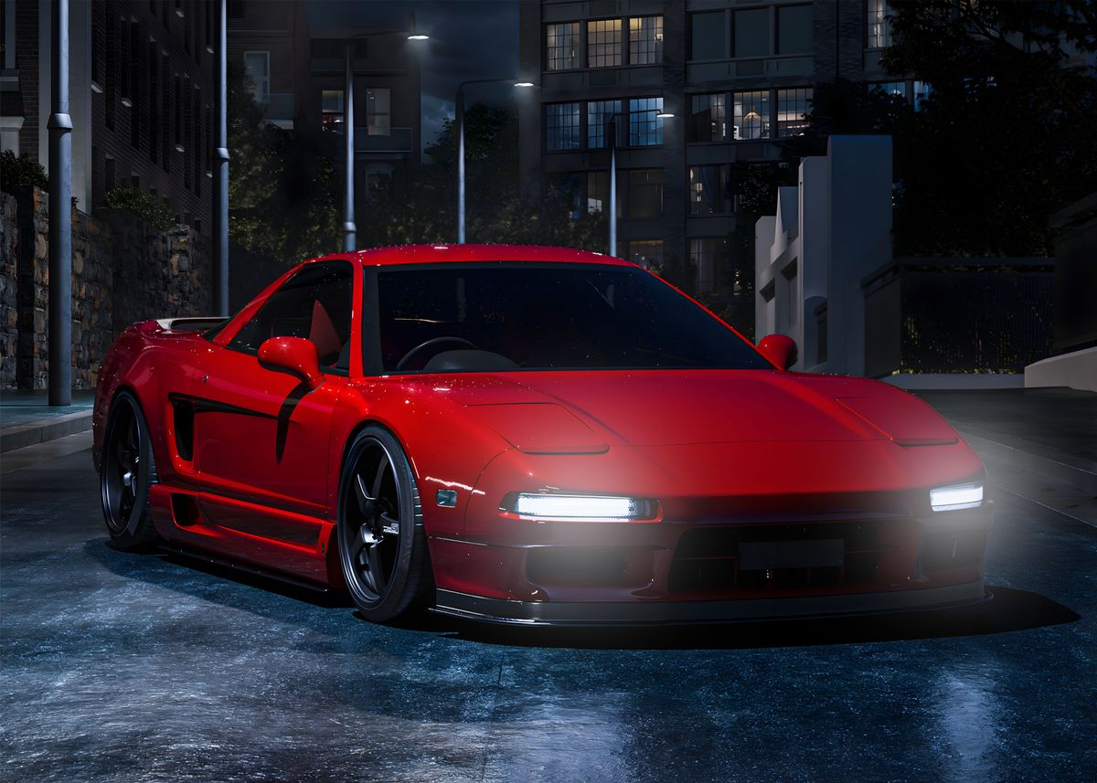 'RED HONDA NSX NA2' Poster, picture, metal print, paint by Nex Project ...