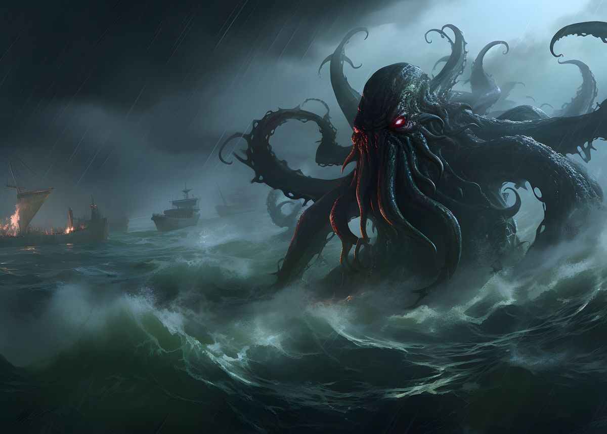 'Cthulhu on the Ocean' Poster, picture, metal print, paint by Amazing ...