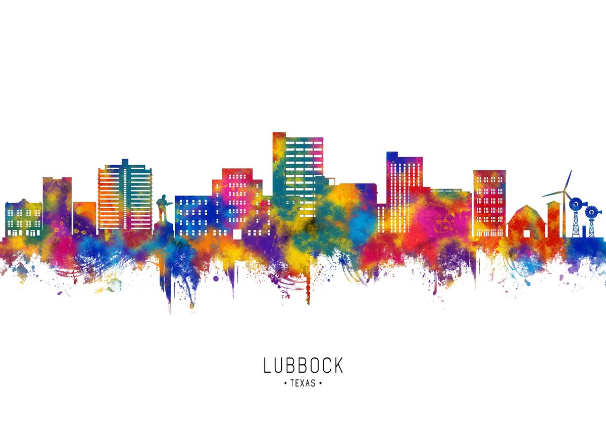 'Lubbock Texas Skyline' Poster by Towseef Dar Displate