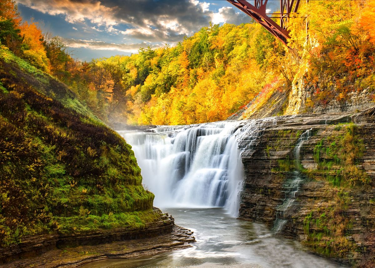 'Letchworth State Park fall' Poster, picture, metal print, paint by