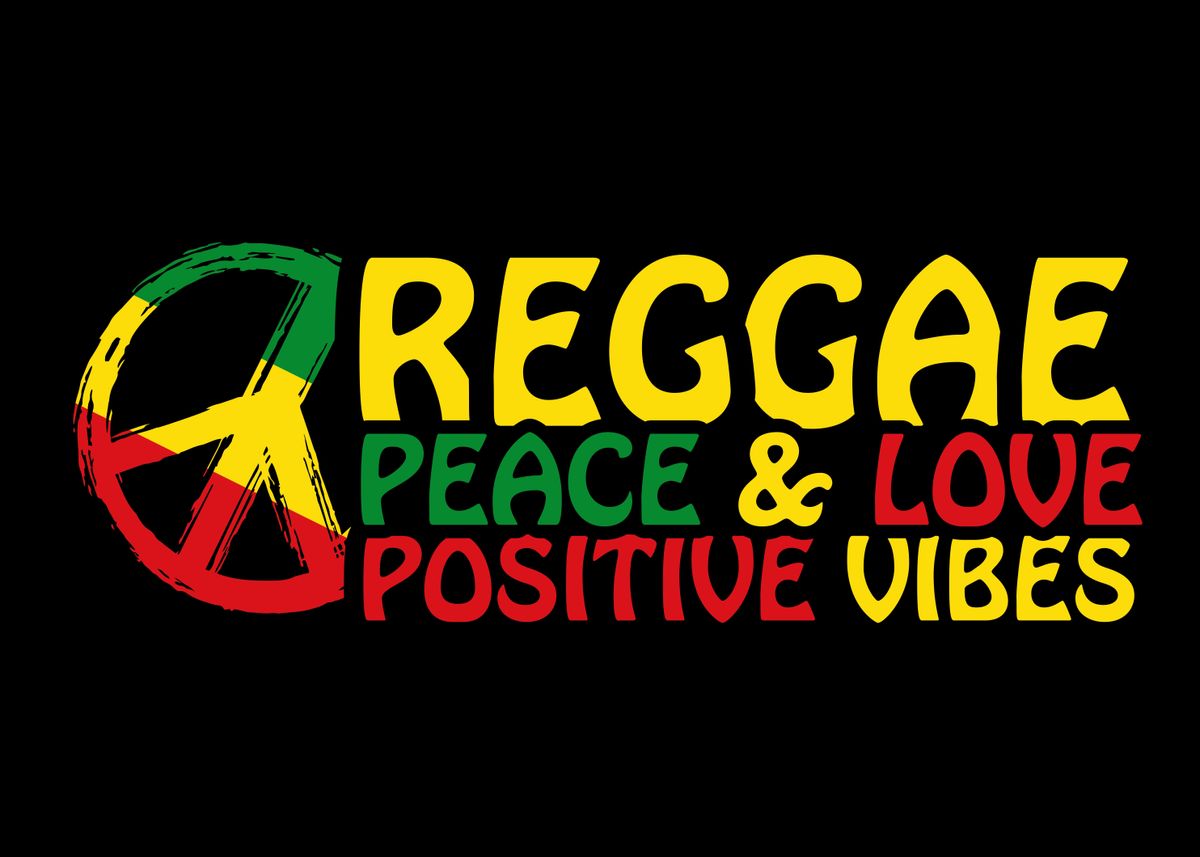 'Reggae Peace And Love' Poster, picture, metal print, paint by ALMA