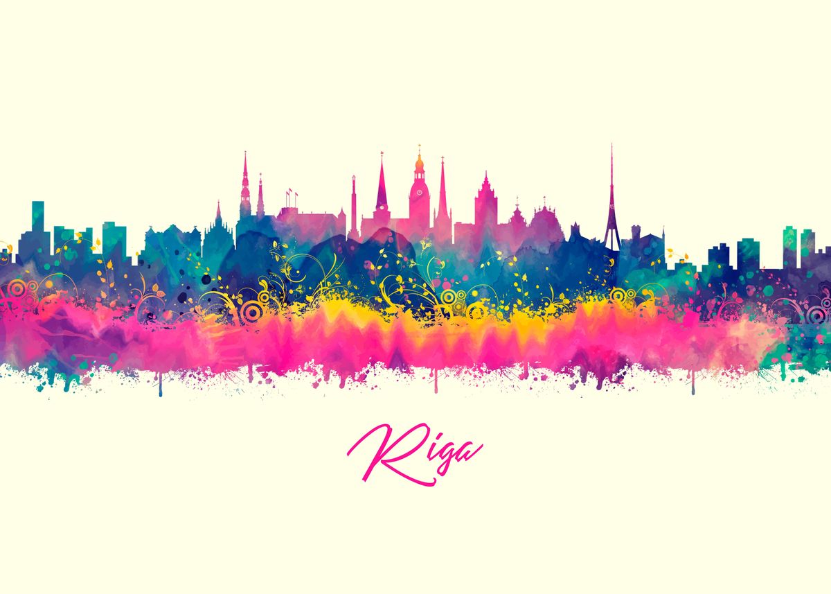 'Riga' Poster, picture, metal print, paint by Denis Siggers | Displate