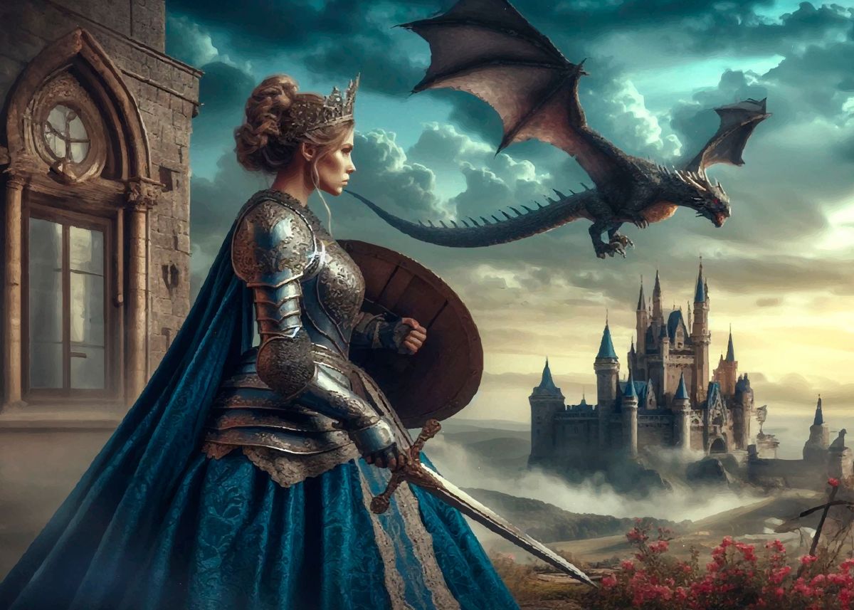 'EPIC MEDIEVAL PRINCESS' Poster, picture, metal print, paint by Osvaldo ...