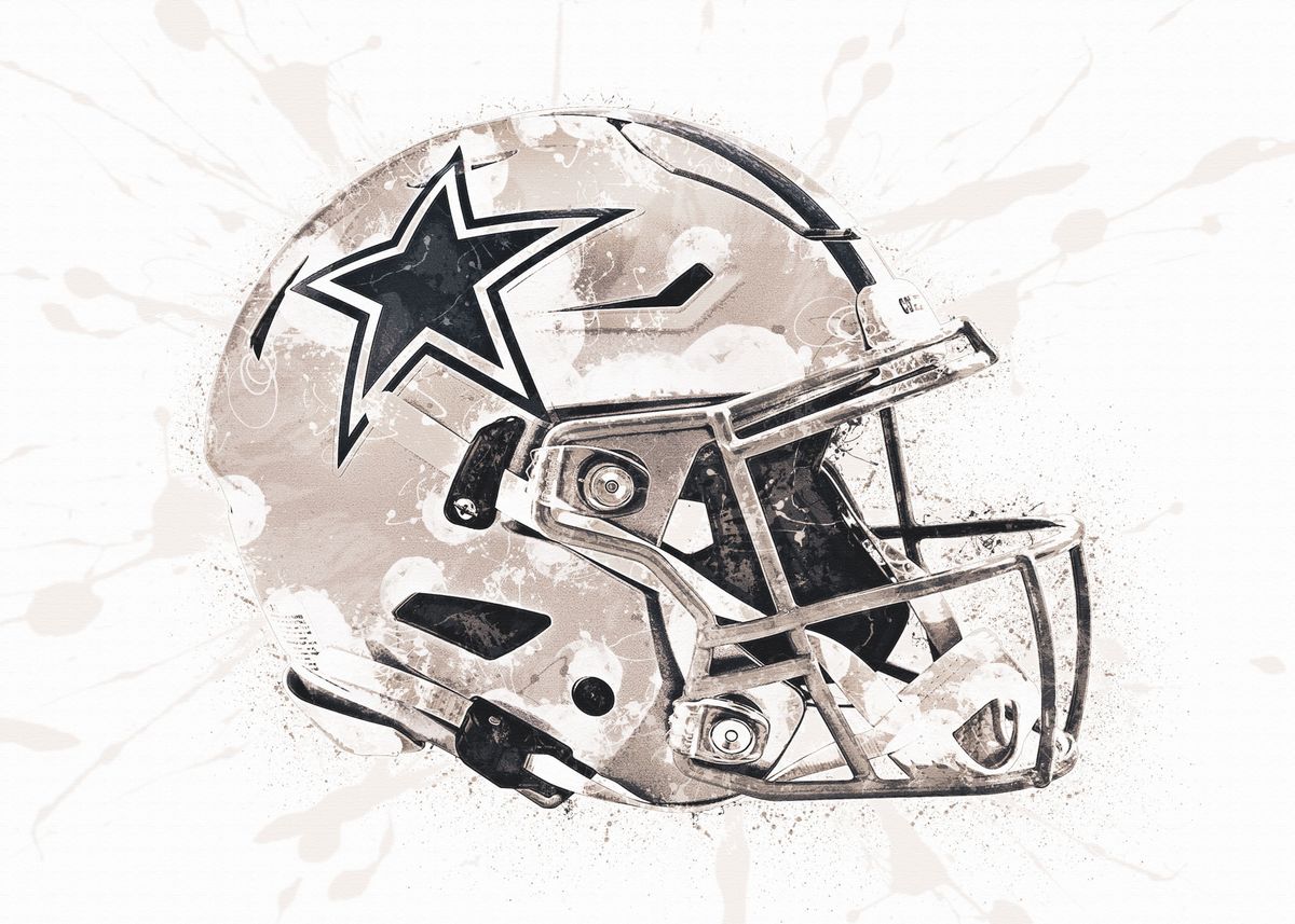 'Dallas Cowboys Helmet' Poster, picture, metal print, paint by Jamie ...