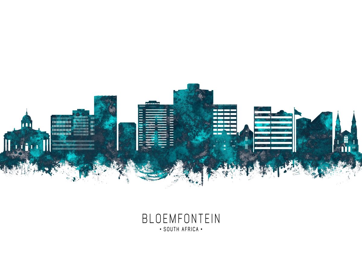 'Bloemfontein Skyline' Poster, picture, metal print, paint by Towseef ...