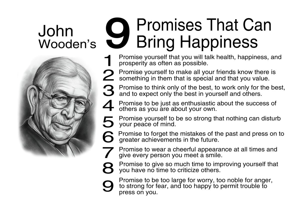 '9 Promises Bring Happiness' Poster, picture, metal print, paint by QTK ...