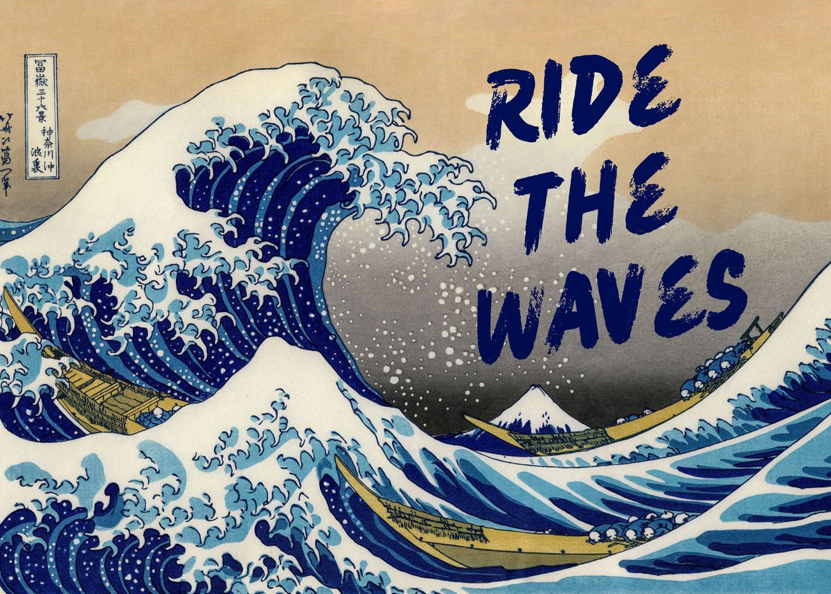  Ride The Waves Poster Picture Metal Print Paint By Kerry Pritchard 