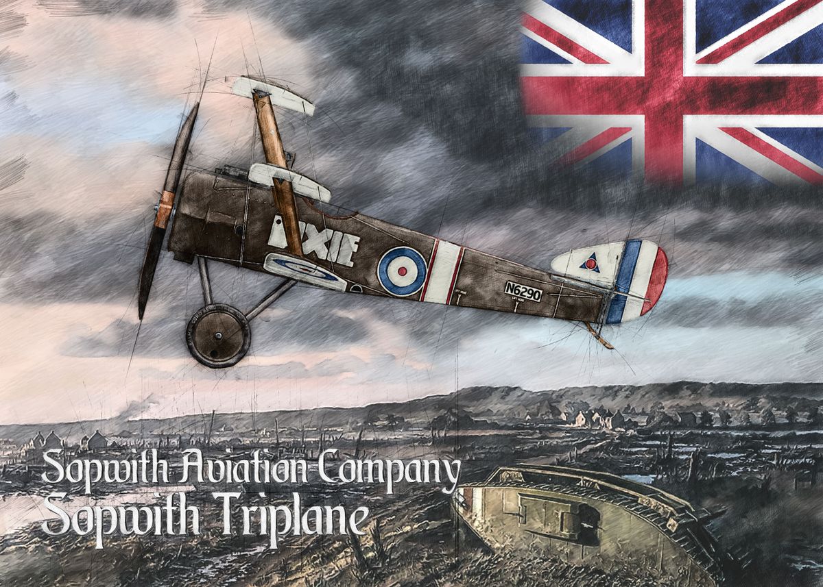 'Sopwith Triplane' Poster, picture, metal print, paint by Pixxelworks ...