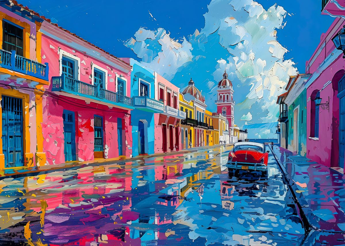 Puerto Rico Driver Abstract 'Abstract Puerto Rico ' Poster, picture, metal print, paint by Quasarai ...