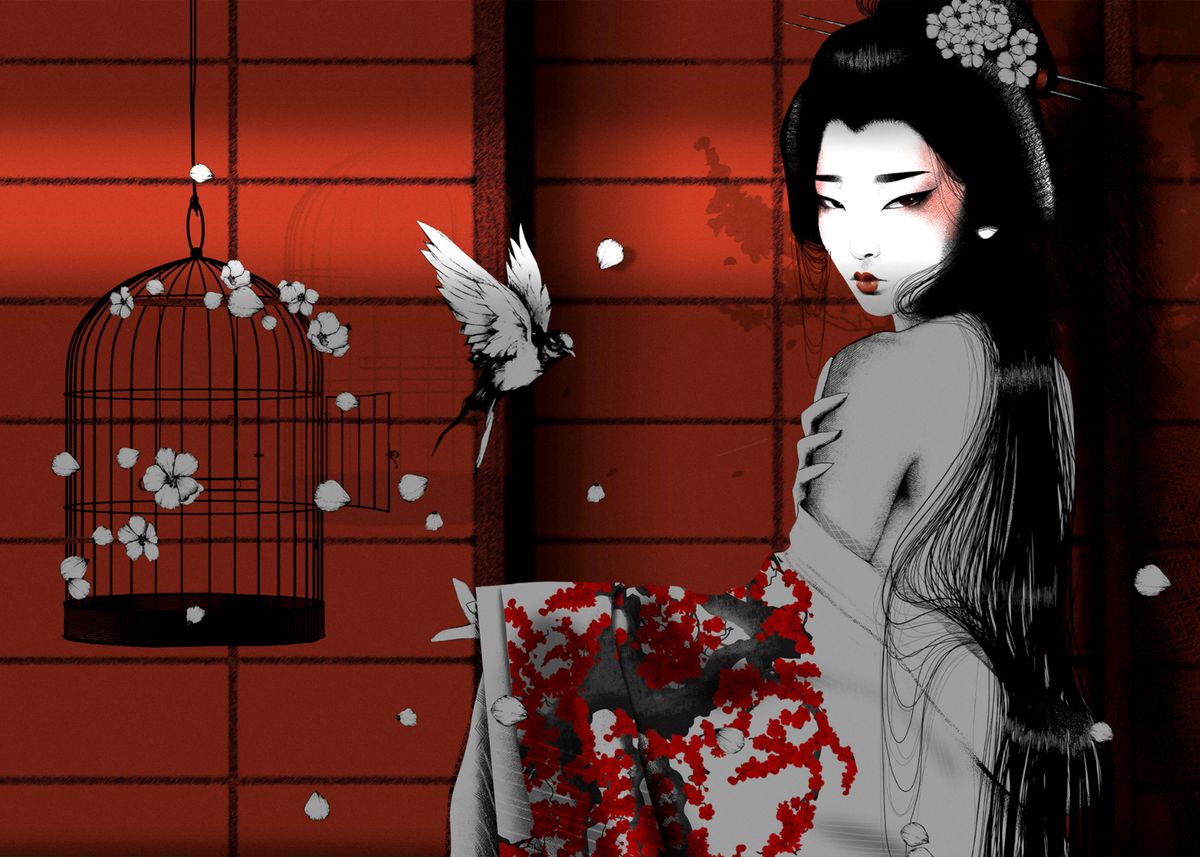 'Akemi' Poster, picture, metal print, paint by Blue Eye Samurai
