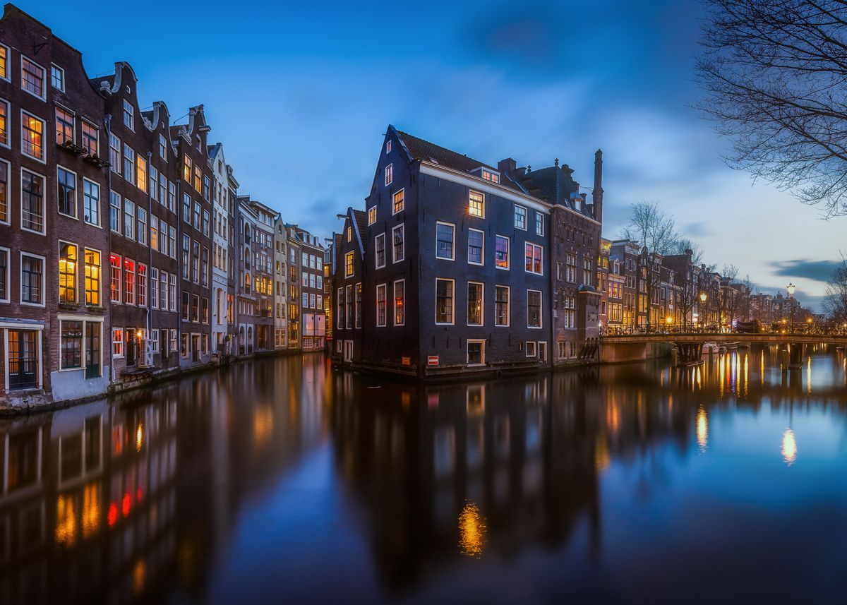 'Blue Amsterdam' Poster, picture, metal print, paint by World Class ...