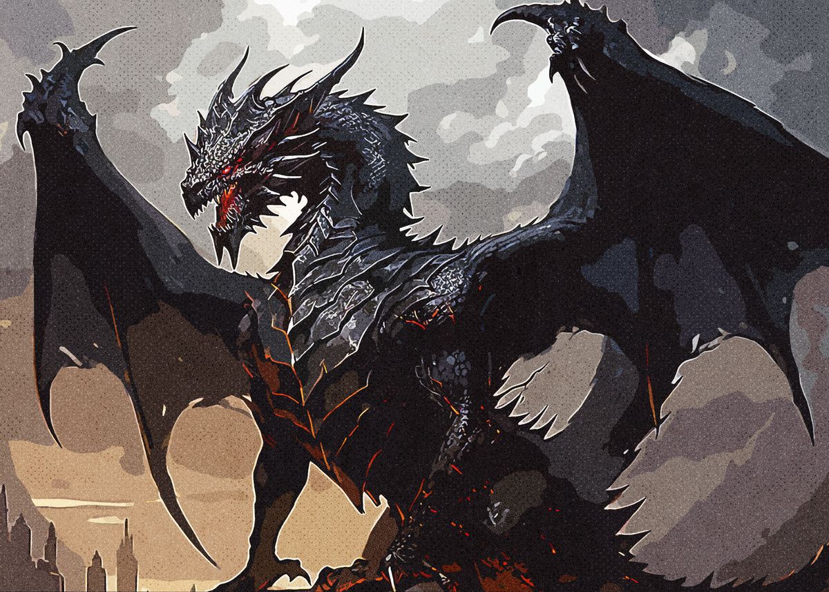 Fanth 'Black Dragon' Poster, picture, metal print, paint by Fanth | Displate