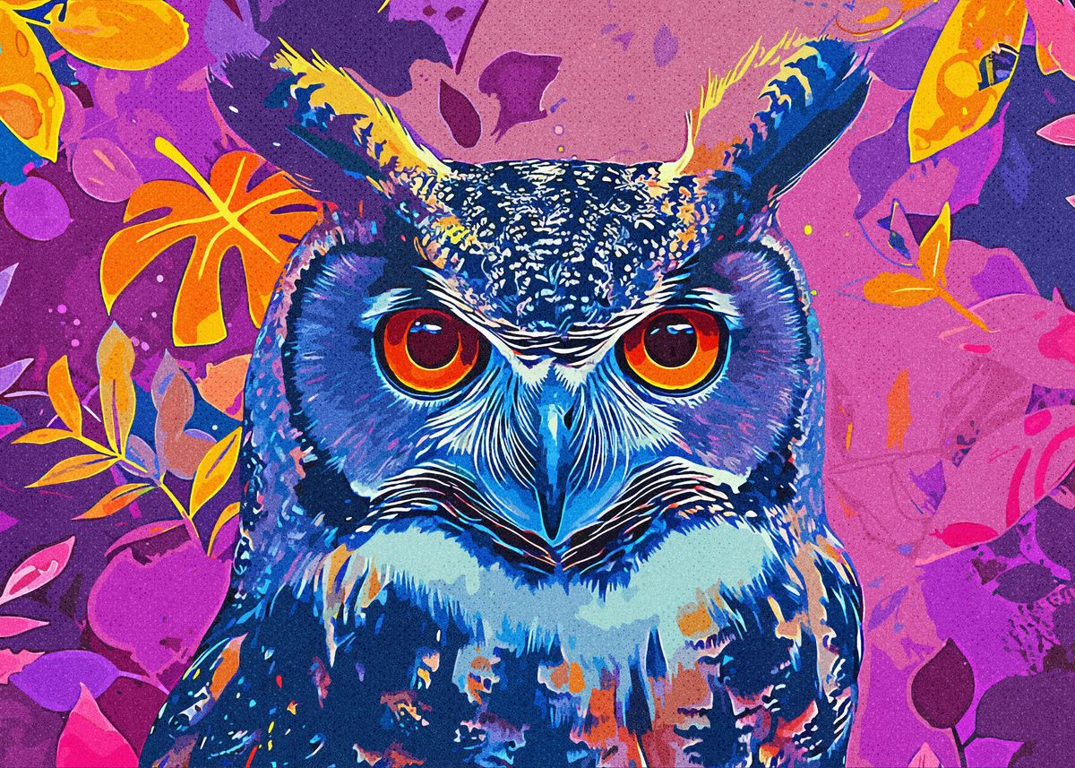 Fanth 'Owl Nature' Poster, picture, metal print, paint by Fanth | Displate