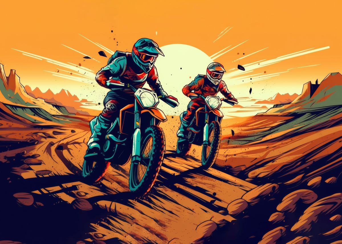 Mx Rider Poster 'Motocross rider ' Poster, picture, metal print, paint by The Flowers ...