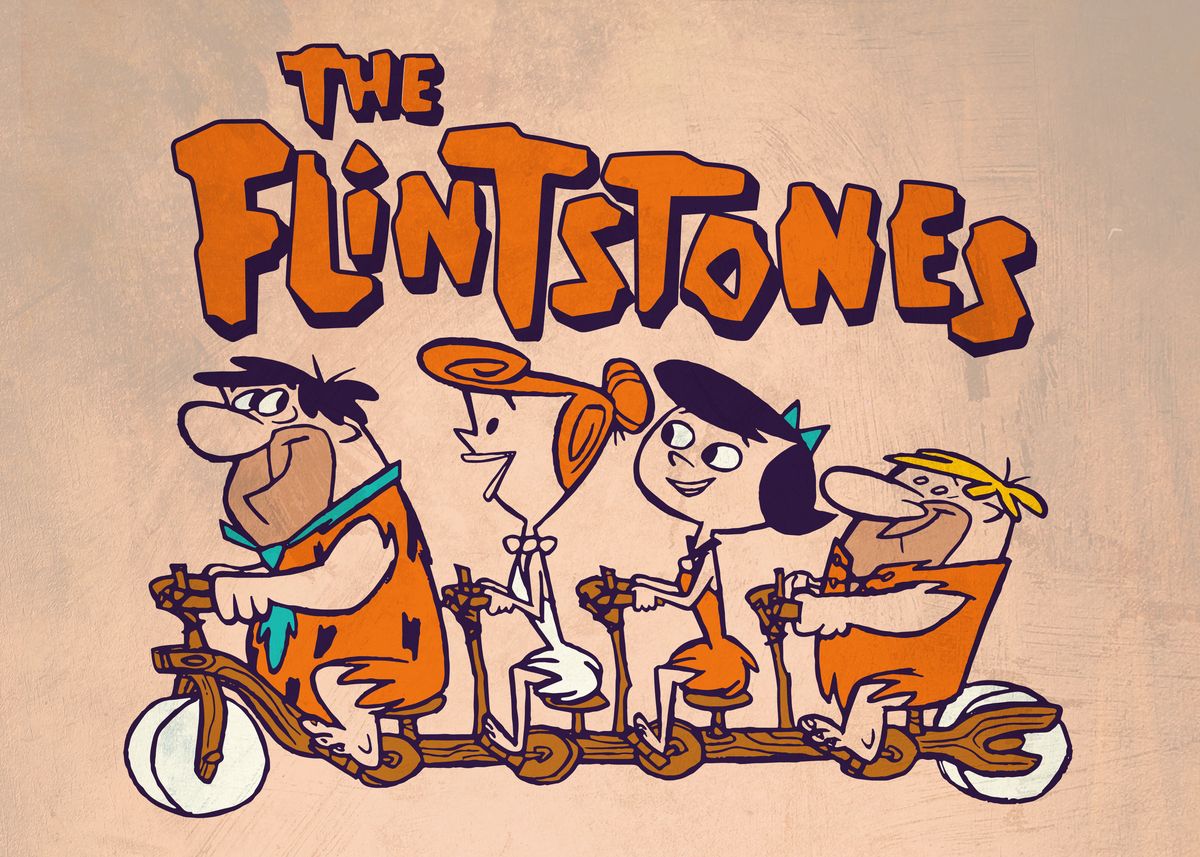'The Flinstones Tandem' Poster, picture, metal print, paint by Hanna ...