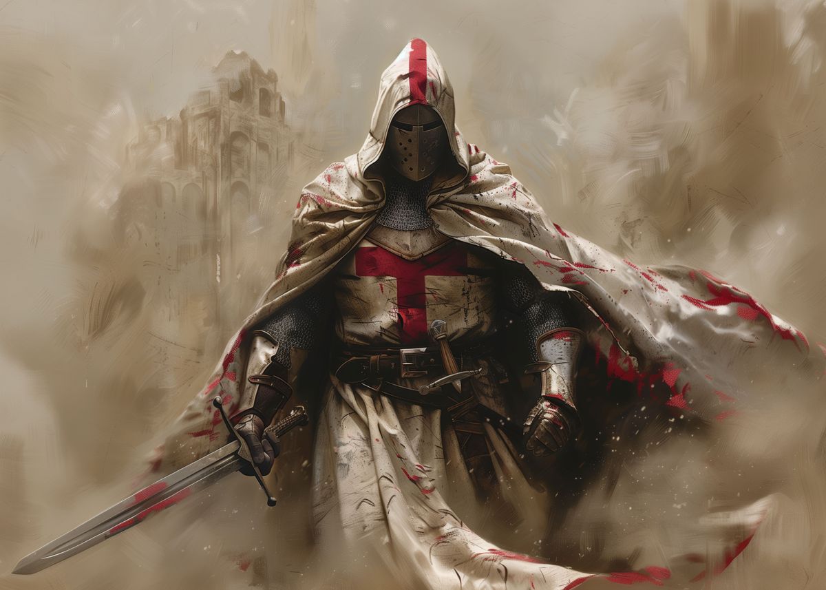 'A medieval templar' Poster, picture, metal print, paint by Guntah ...