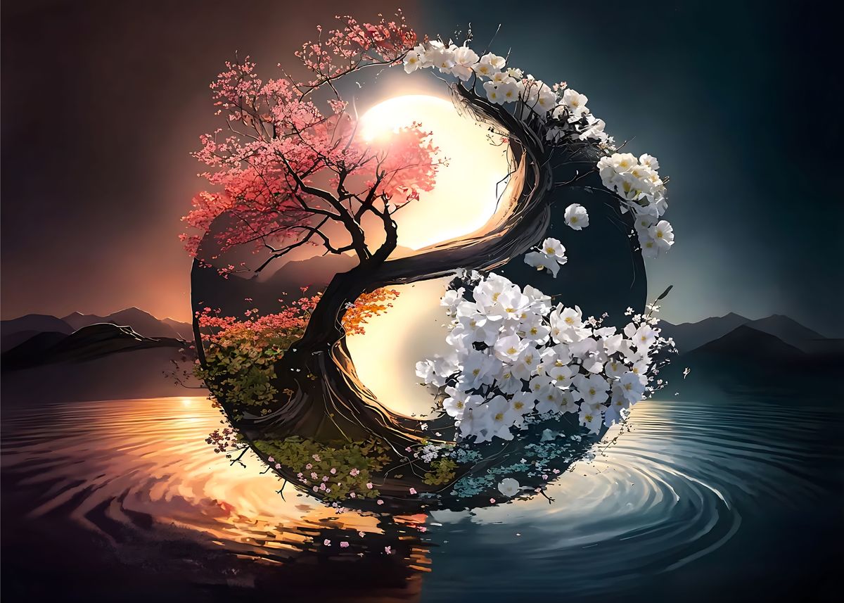 'Yin and Yang Balance' Poster, picture, metal print, paint by ...