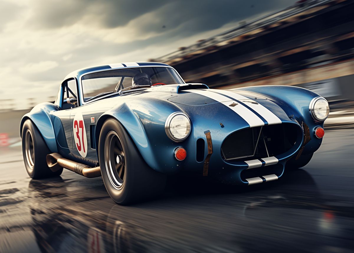 'AC Cobra Racing car' Poster, picture, metal print, paint by Roman ...