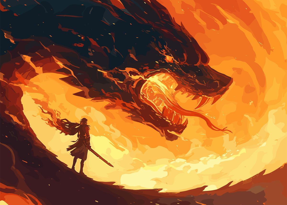 Fanth 'Legend Dragon' Poster, picture, metal print, paint by Fanth | Displate