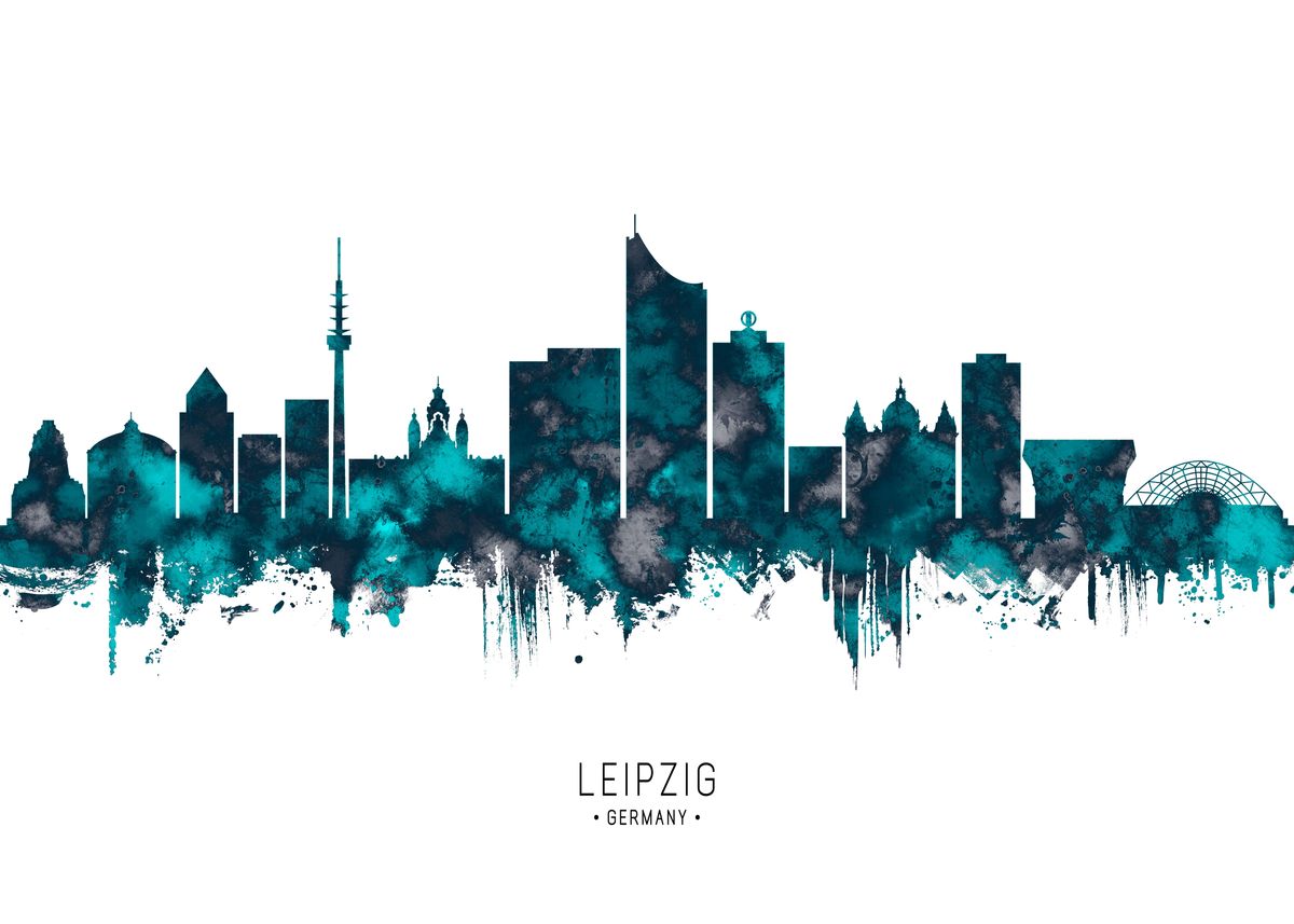 'Leipzig Skyline' Poster, picture, metal print, paint by Towseef Dar ...