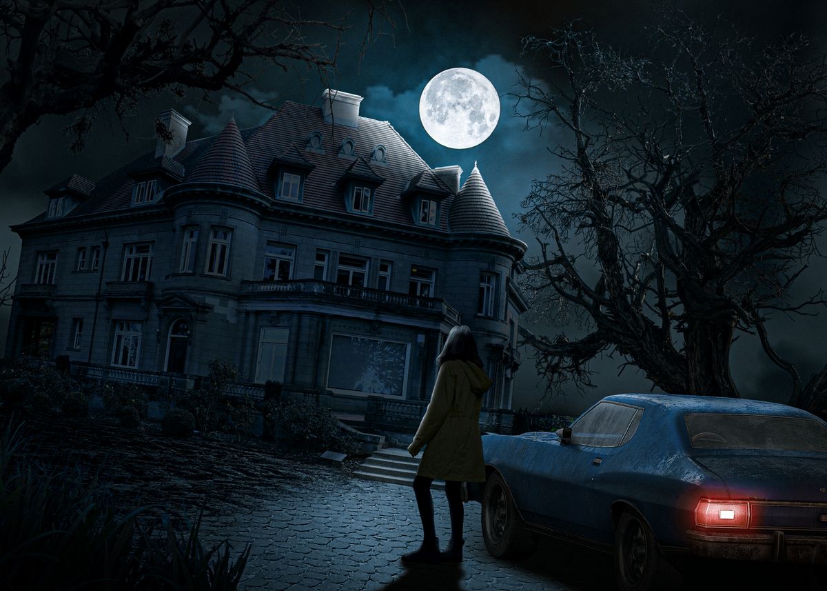 'Haunted Mansion' Poster, picture, metal print, paint by Austin