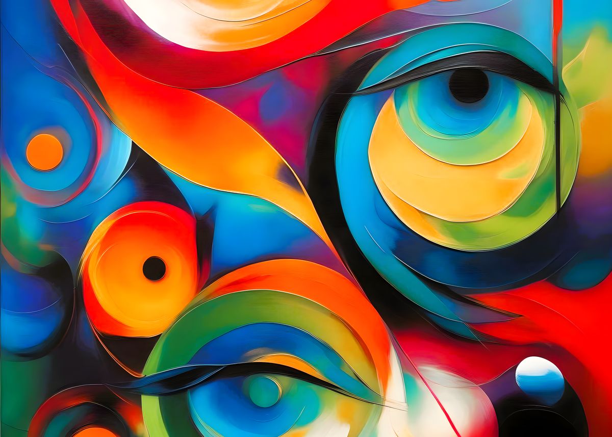 'Abstract Multi Colour Eye' Poster, picture, metal print, paint by ...