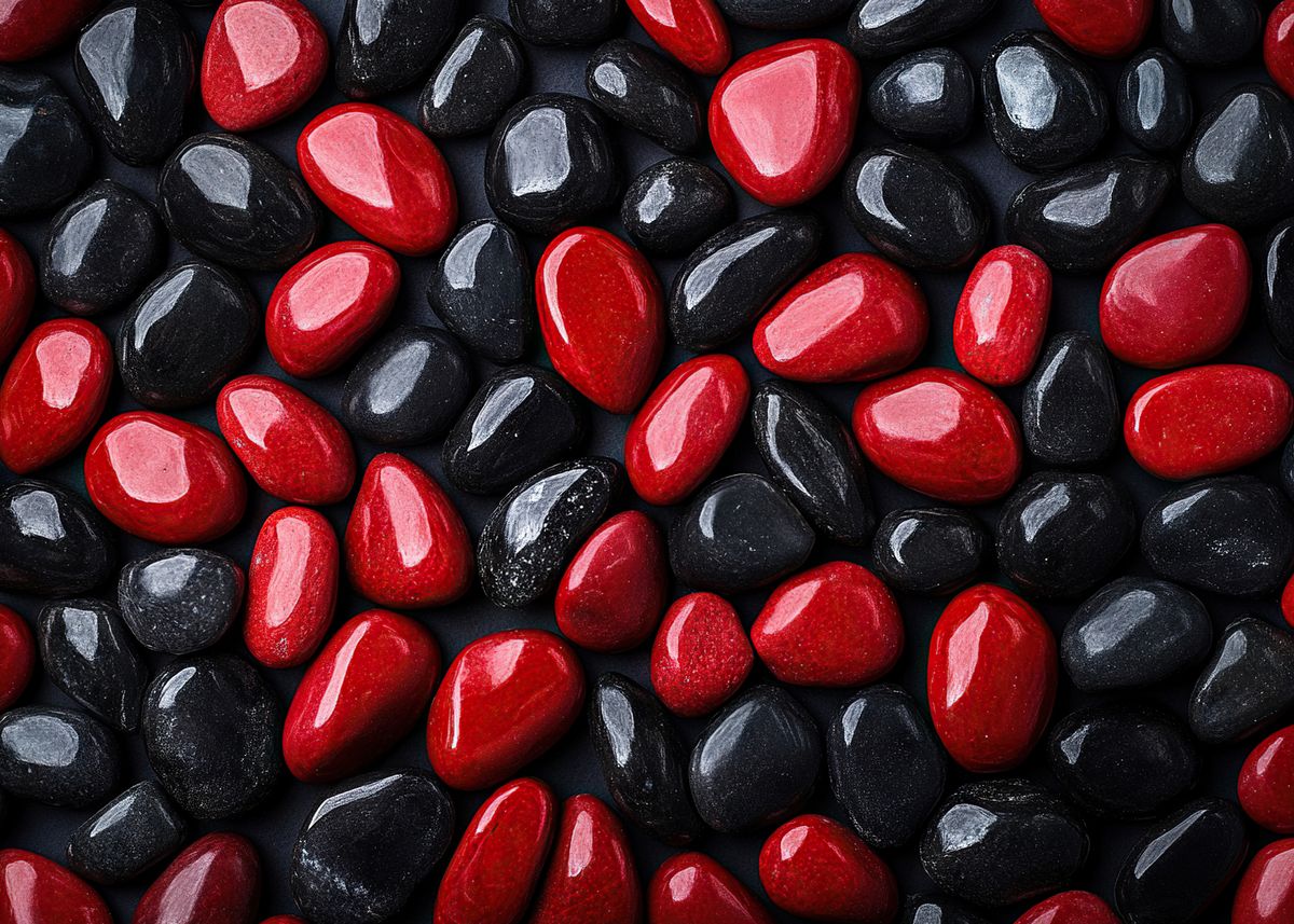 Stunning Top Down View Of Red And Black Pebbles Nature Inspired Art Stunning Top Down View Of Red And Black Pebbles Nature Inspired Art