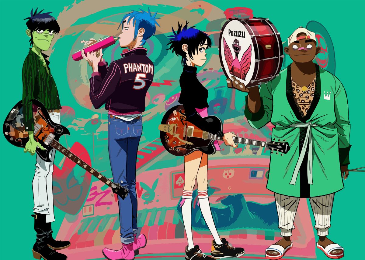 'Gorillaz Band Members' Poster, picture, metal print, paint by hendra ...