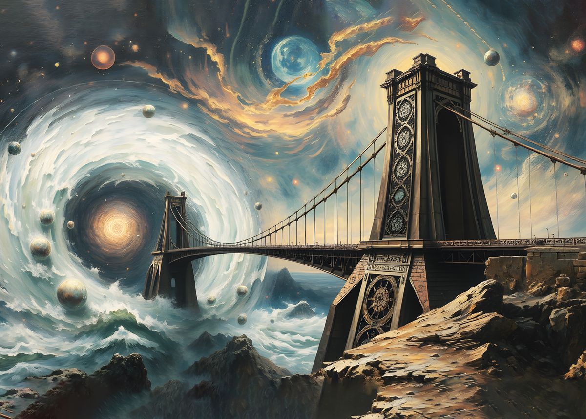 bridge-to-the-cosmos-poster-picture-metal-print-paint-by-kamelyon