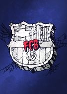 Spooky white Barca crest