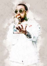 Metal Poster Displate Mac Miller with magnet mounting system for