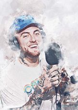 Metal Poster Displate Mac Miller with magnet mounting system for