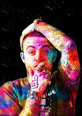 Metal Poster Displate Mac Miller with magnet mounting system for