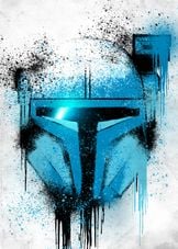 Displate - Poster en Métal - Monté sur Aimant - Star Wars - Helmets  Graffiti - Clone Trooper Graffitti - Taille M - 32x45cm Matt