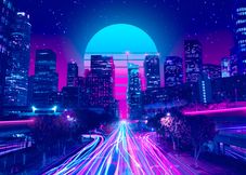 Neon Los Angeles Cyberpunk Art