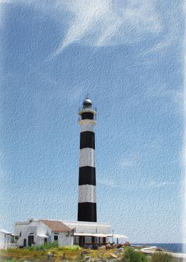 Cap D&#39;Artrutx Lighthouse in Oils