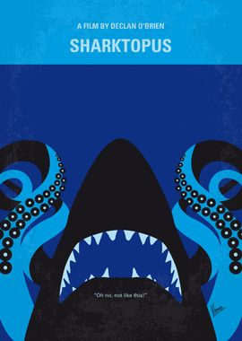 No485 My Sharktopus minimal movie poster A half-shark, ... 