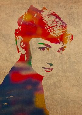 Audrey Hepburn Watercolor Portrait