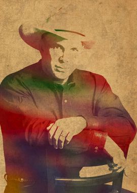 Garth Brooks Watercolor Portrait.