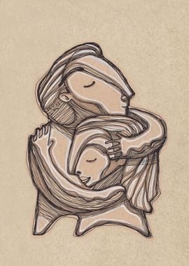 Hand drawn illustration or drawing of a couple of lover ...