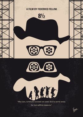 No731 My 8 1 2 minimal movie poster A harried movie di ... 