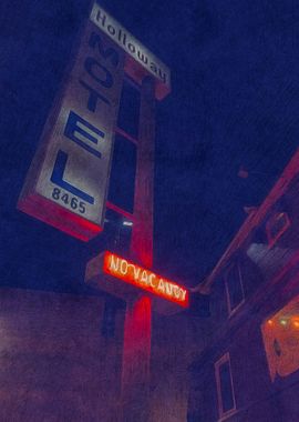 West Hollywood motel - no vacancy sign.