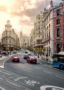 Famous Gran Vía, Madrid, Spain