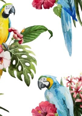 Tropical Bird Pattern 02