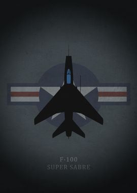 'F-100 Super Sabre' Poster, picture, metal print, paint by Iwoko | Displate