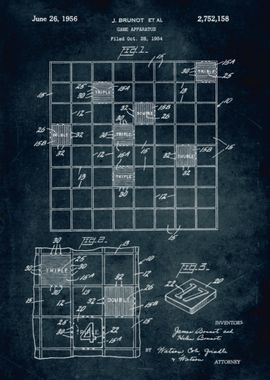 No195 - 1956 - Game apparatus (Scrabble) - Inventors J. ... 