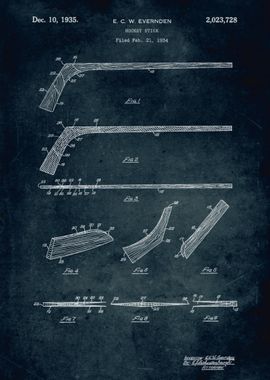 No307 - 1934 - Hockey stick - Inventor Evernden