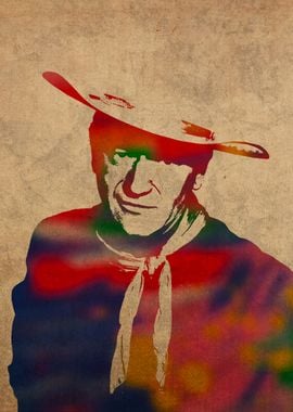 John Wayne Watercolor Portraits