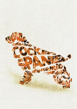 Cocker Spaniel Dog Typo