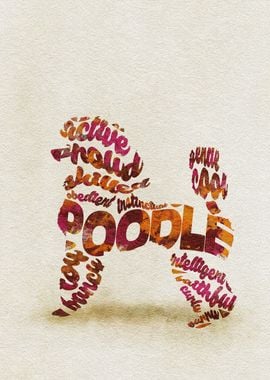 Poodle - Caniche Dog Typo